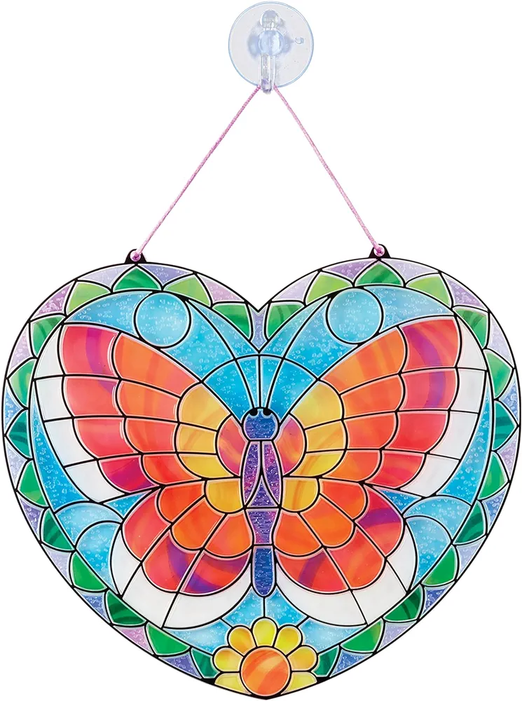 Melissa & Doug Stained Glass Made Easy Activity Kit: Butterfly - 140+ Stickers - Kids Sticker Stained Glass Craft Kit; Sun Catchers For Kids Ages 5+