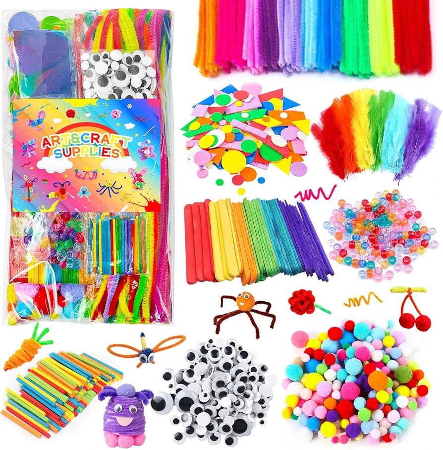 Itopstar Arts and Crafts Supplies Kit Craft Set for Kids-Art Supplies Kids Art Supplies for Preschool, Homeschool and Kindergarten DIY Crafting Projects